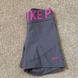 Nike Charcoal and Pink Training Shorts